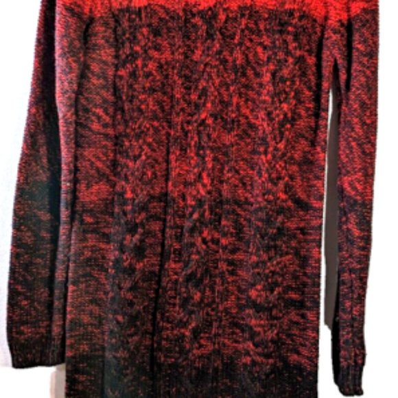 Joe Fresh Women's Knit Sweater Dress Ombre RED Black Long Sleeve Color B… - Picture 3 of 9
